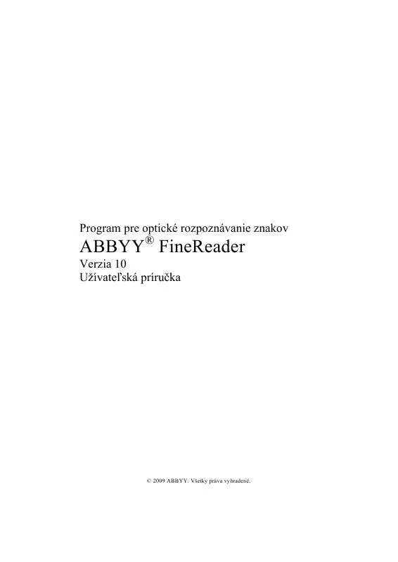 Mode d'emploi ABBYY SOFTWARE FINEREADER