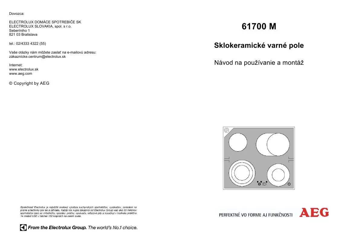 Mode d'emploi AEG-ELECTROLUX 61700M-MN