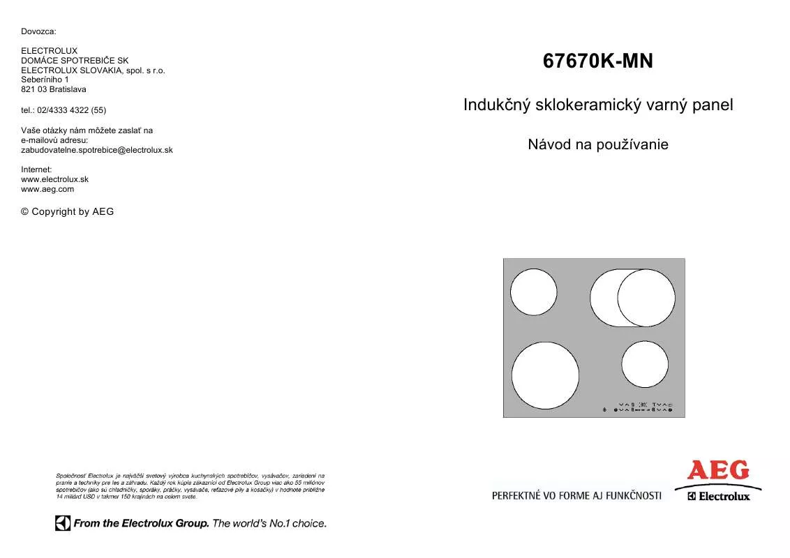 Mode d'emploi AEG-ELECTROLUX 67670K-MN