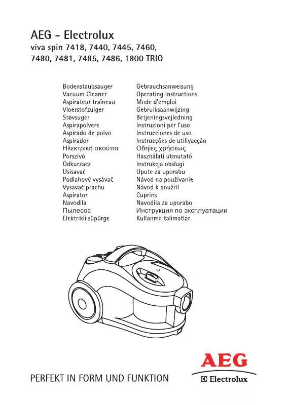 Mode d'emploi AEG-ELECTROLUX AVS7486