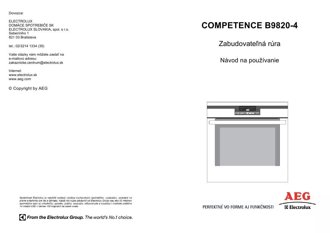 Mode d'emploi AEG-ELECTROLUX B9820-4-A