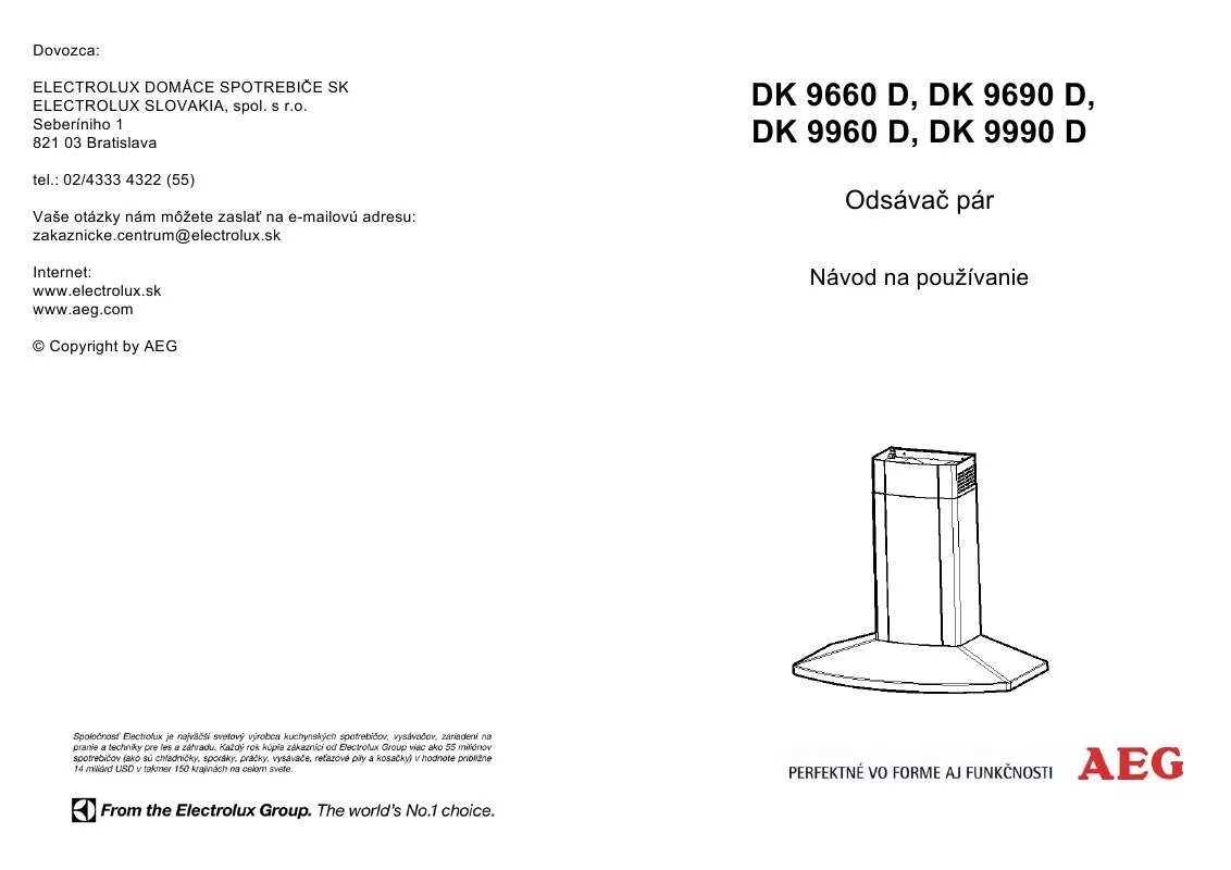 Mode d'emploi AEG-ELECTROLUX DK9960-M