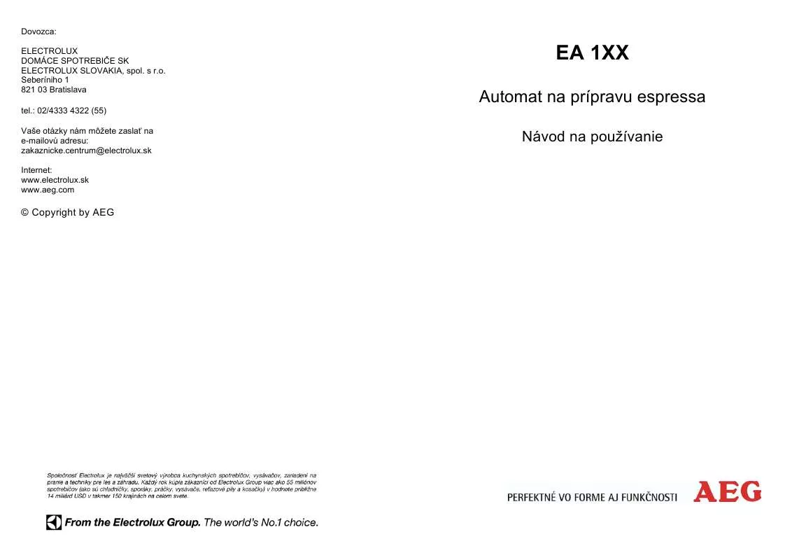 Mode d'emploi AEG-ELECTROLUX EA120