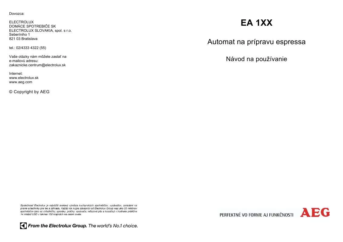 Mode d'emploi AEG-ELECTROLUX EA150CREMA