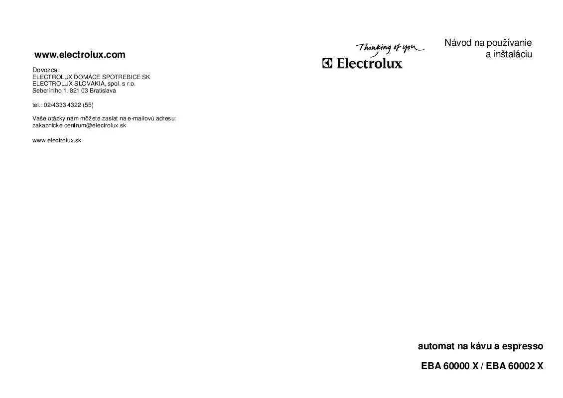 Mode d'emploi AEG-ELECTROLUX EBA60002X