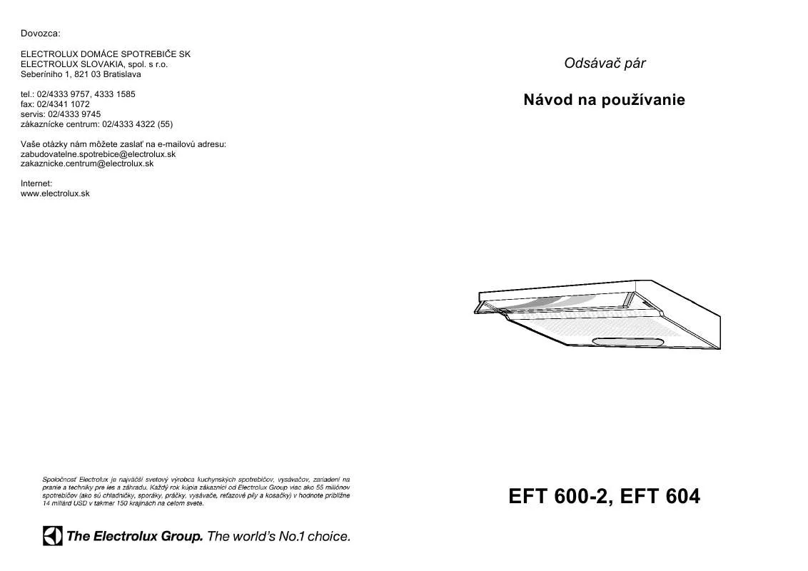 Mode d'emploi AEG-ELECTROLUX EFT600W