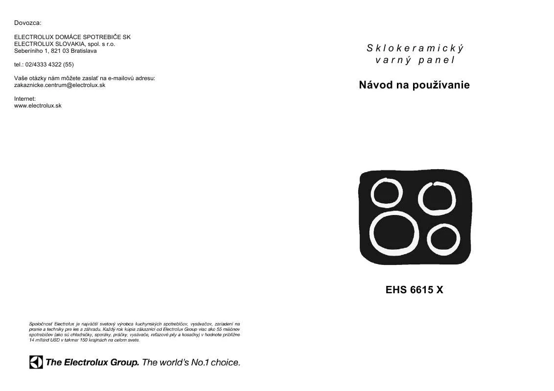 Mode d'emploi AEG-ELECTROLUX EHS6615X