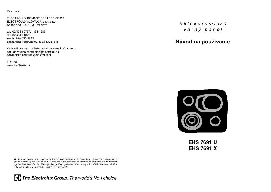 Mode d'emploi AEG-ELECTROLUX EHS7691XU15