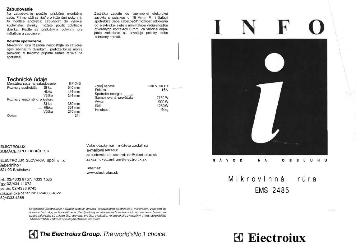 Mode d'emploi AEG-ELECTROLUX EMS2485B