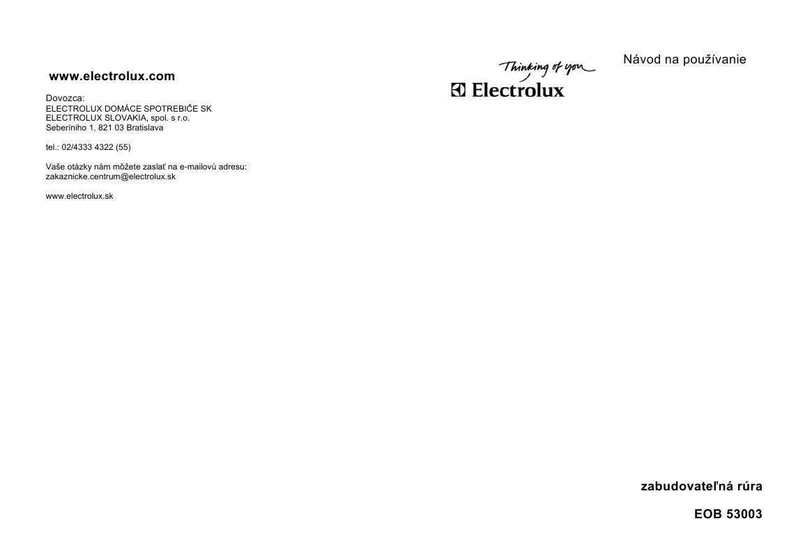 Mode d'emploi AEG-ELECTROLUX EOB53003X