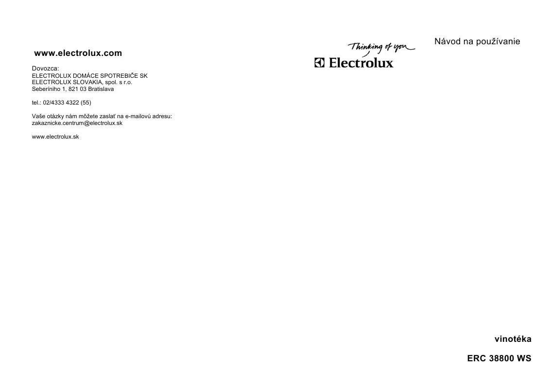 Mode d'emploi AEG-ELECTROLUX ERC38800WS