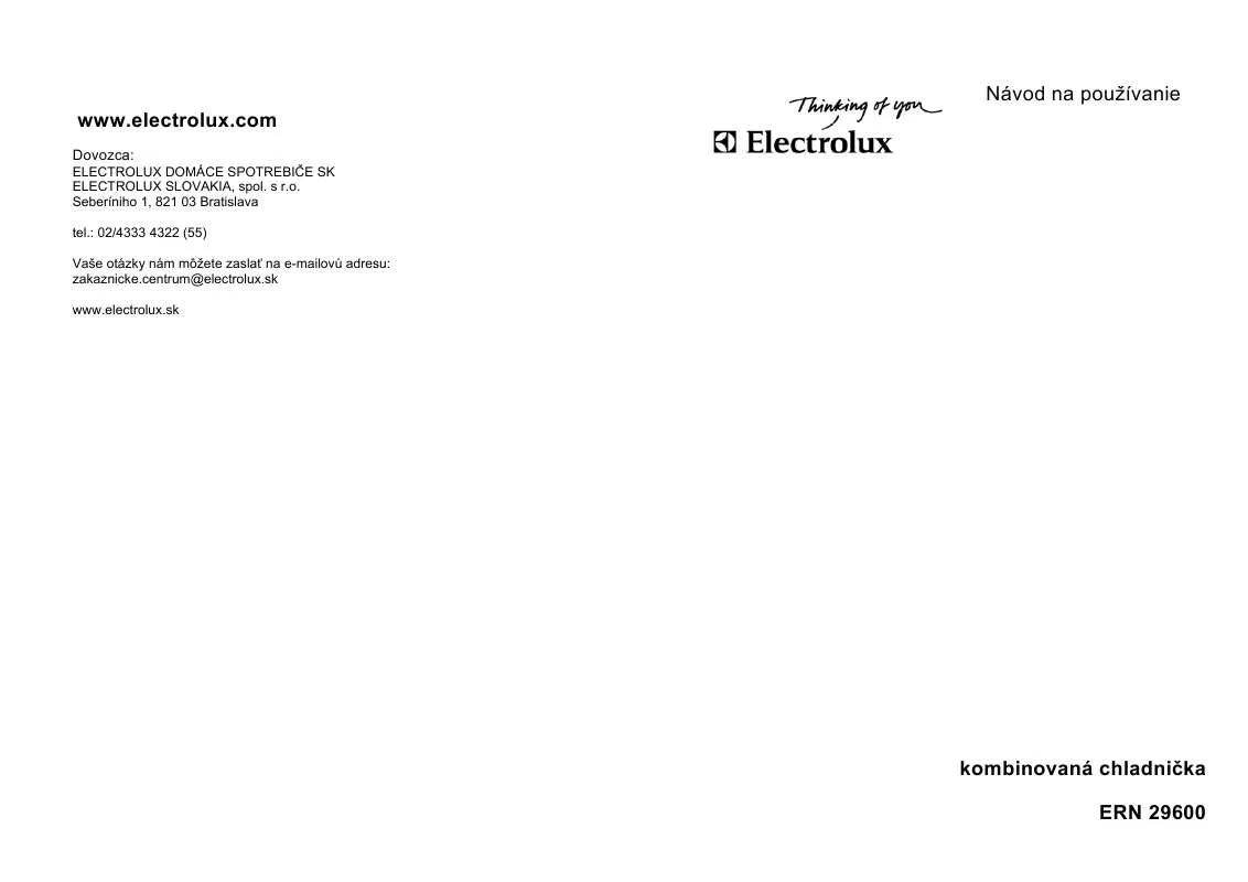 Mode d'emploi AEG-ELECTROLUX ERN29600