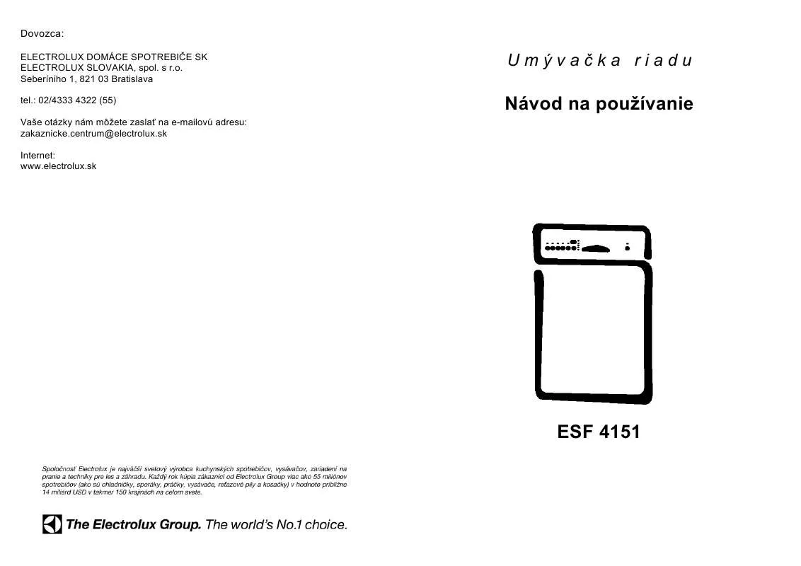 Mode d'emploi AEG-ELECTROLUX ESF4151