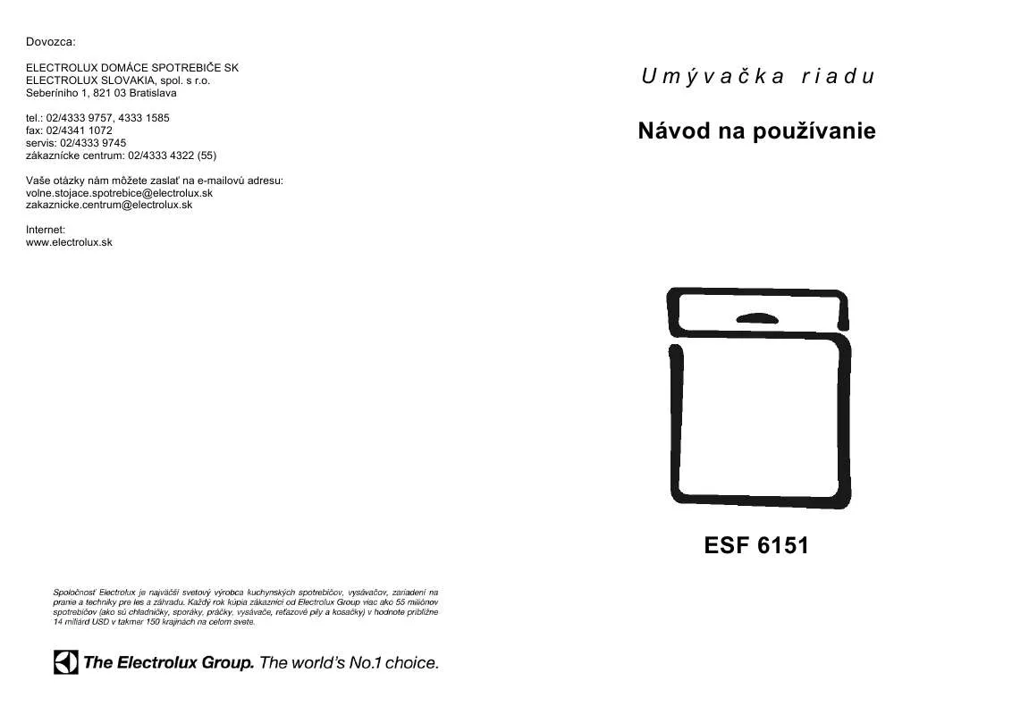 Mode d'emploi AEG-ELECTROLUX ESF6151