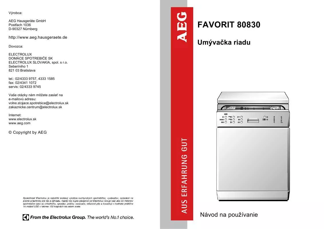 Mode d'emploi AEG-ELECTROLUX ESF6240W