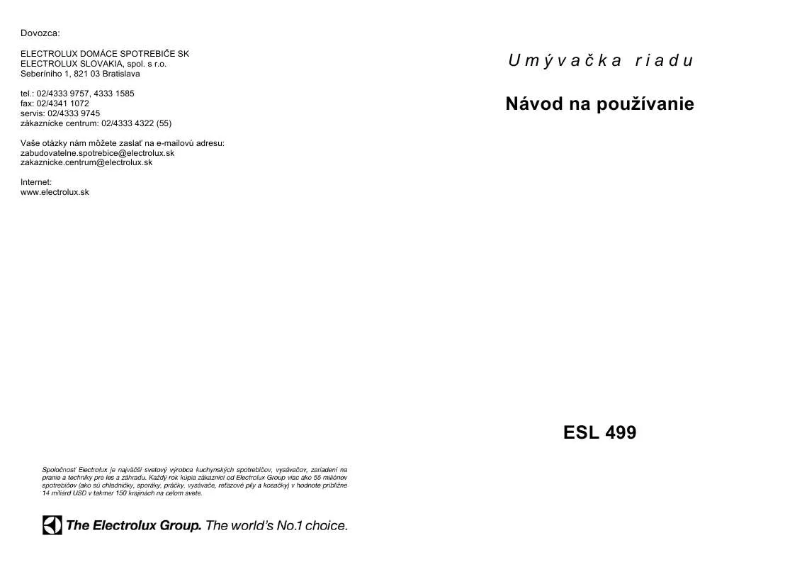 Mode d'emploi AEG-ELECTROLUX ESL499VI