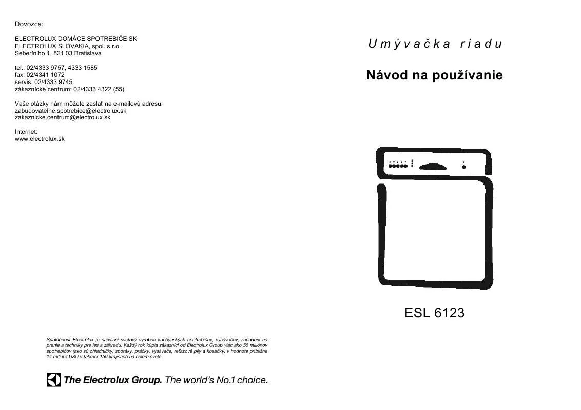 Mode d'emploi AEG-ELECTROLUX ESL6123