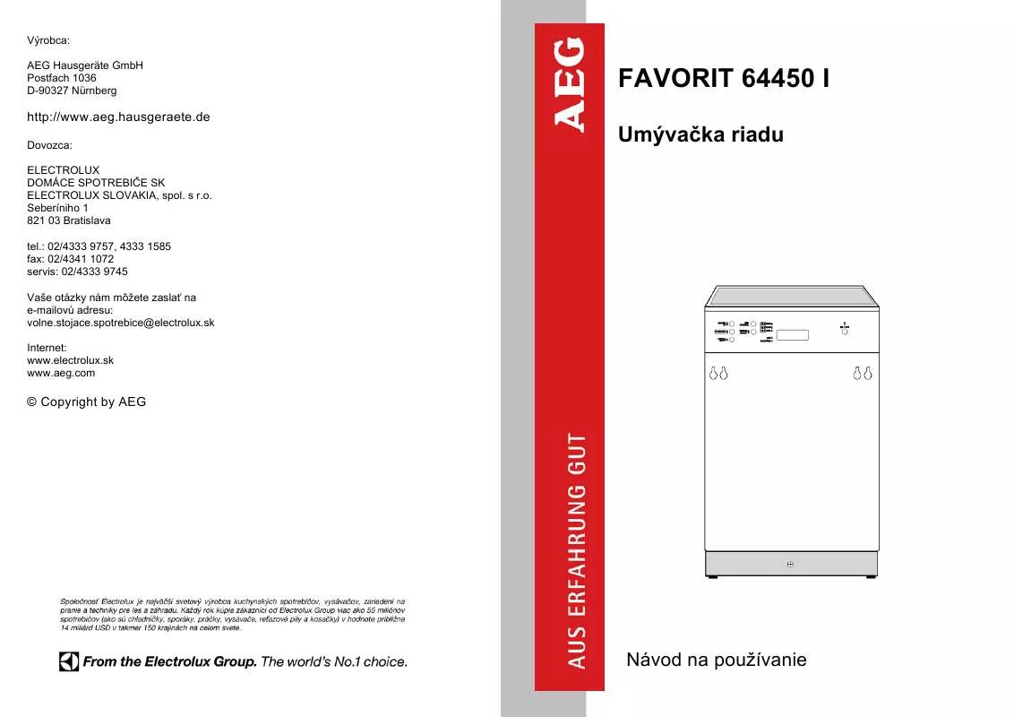 Mode d'emploi AEG-ELECTROLUX F.64450ID