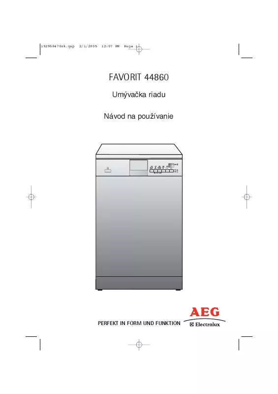 Mode d'emploi AEG-ELECTROLUX F44860