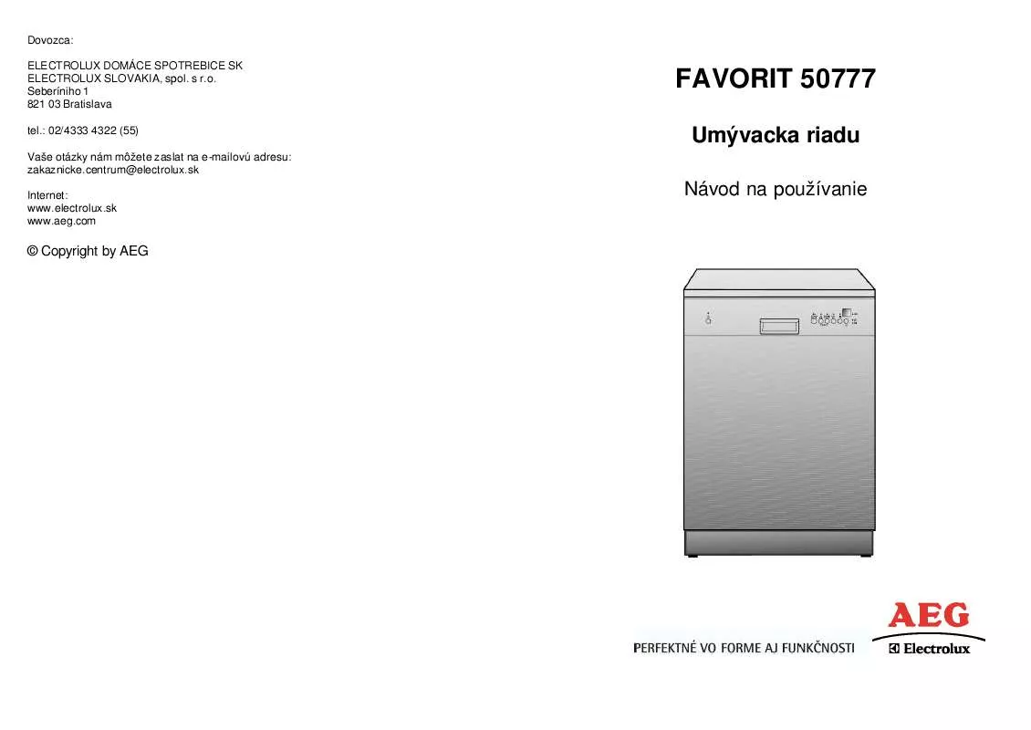 Mode d'emploi AEG-ELECTROLUX F50777
