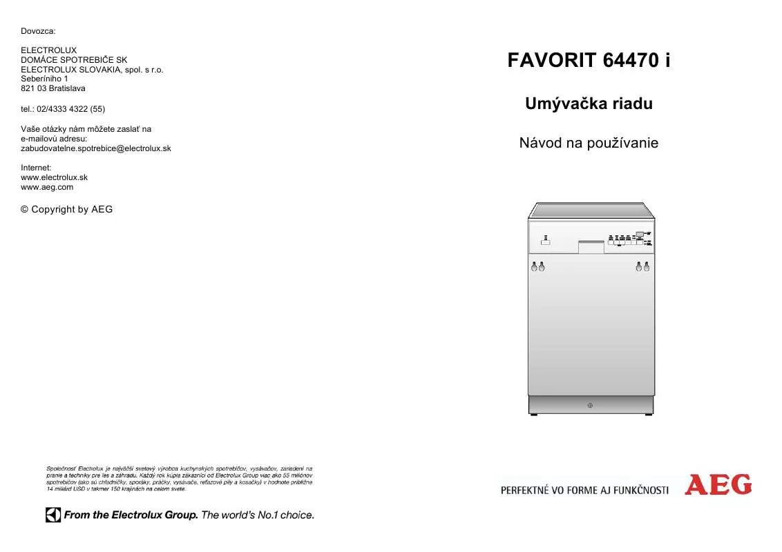 Mode d'emploi AEG-ELECTROLUX F64470I-D