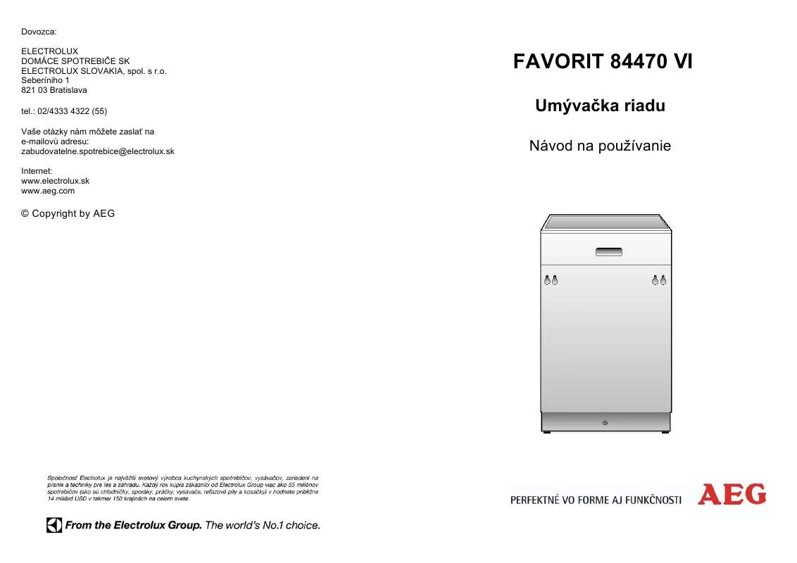 Mode d'emploi AEG-ELECTROLUX F84470VI