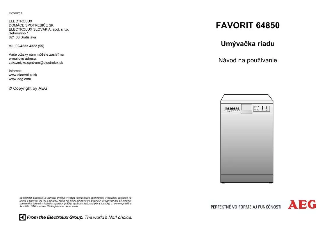 Mode d'emploi AEG-ELECTROLUX FAV64850