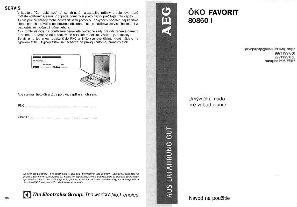 Mode d'emploi AEG-ELECTROLUX FAV80860IM