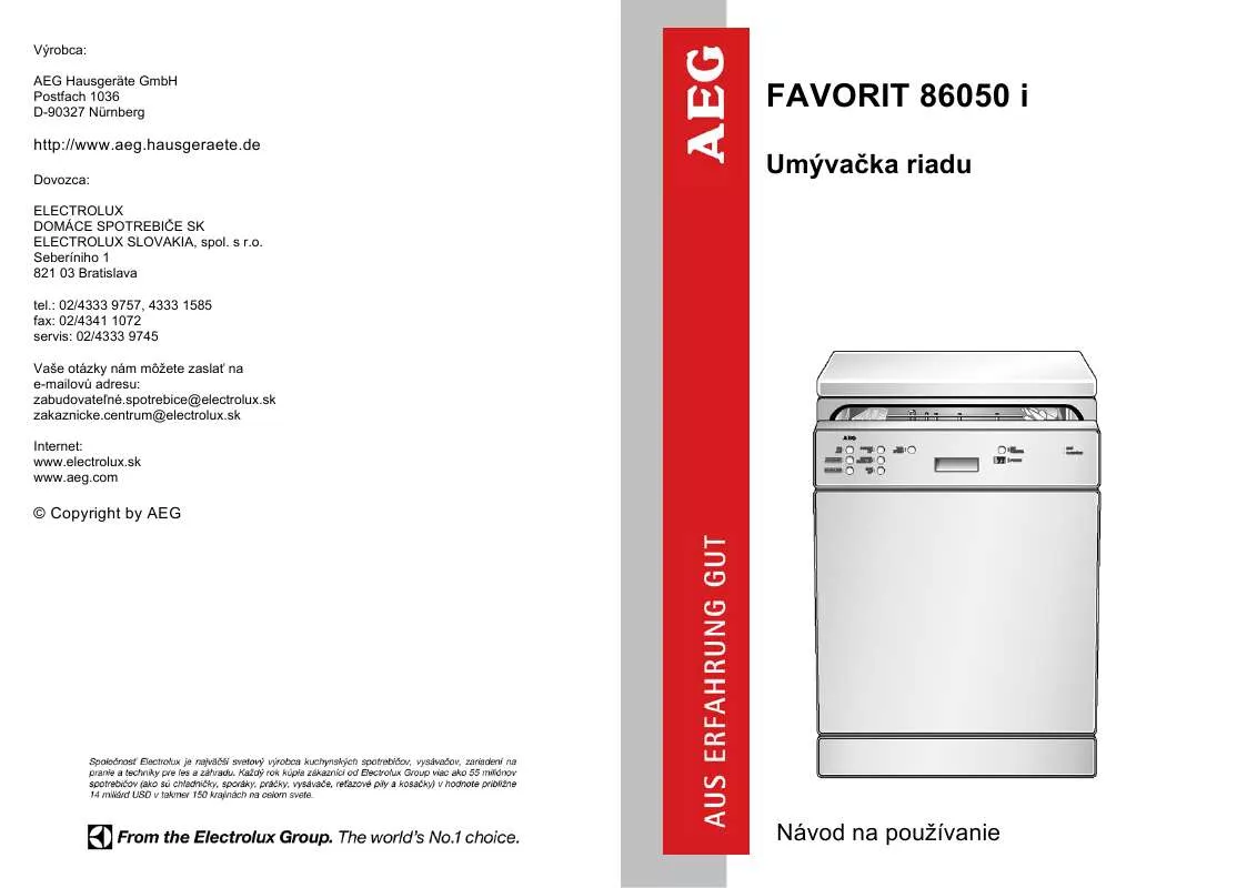 Mode d'emploi AEG-ELECTROLUX FAV86050I-M