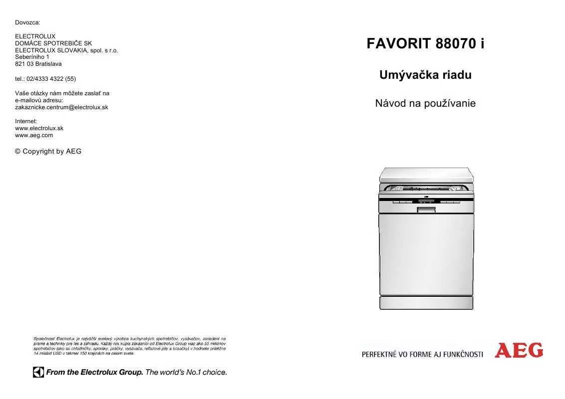 Mode d'emploi AEG-ELECTROLUX FAV88070I-A