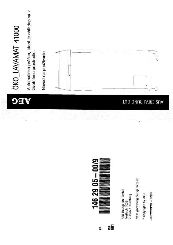 Mode d'emploi AEG-ELECTROLUX LAV41000