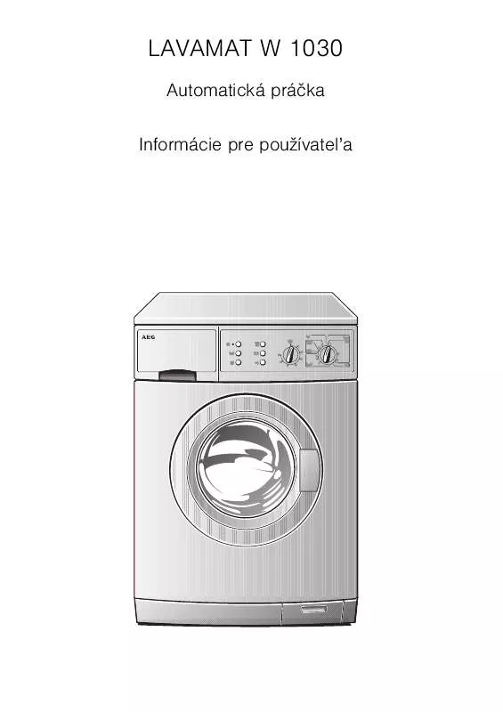 Mode d'emploi AEG-ELECTROLUX LAVW1030-W