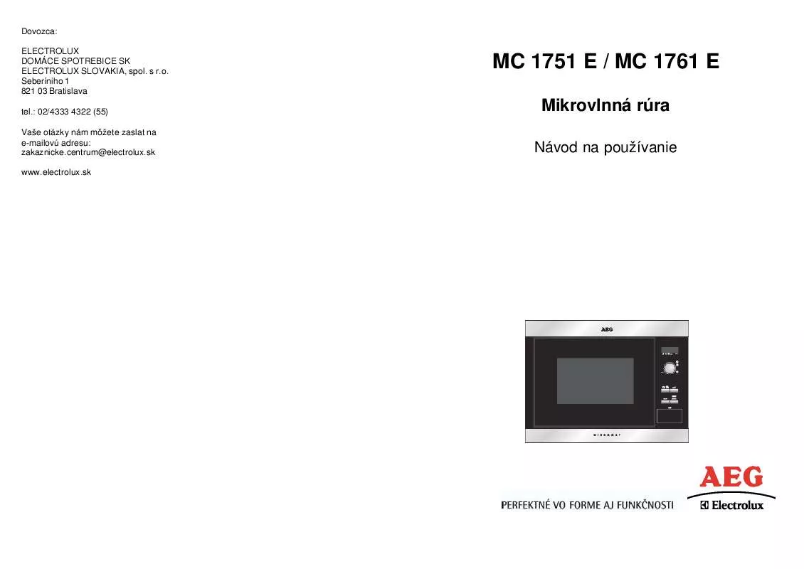 Mode d'emploi AEG-ELECTROLUX MC1751EW