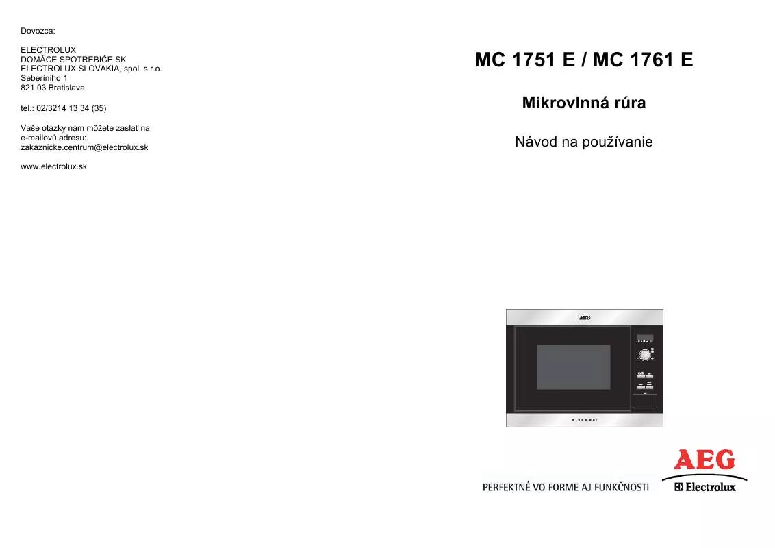 Mode d'emploi AEG-ELECTROLUX MC1761E-M