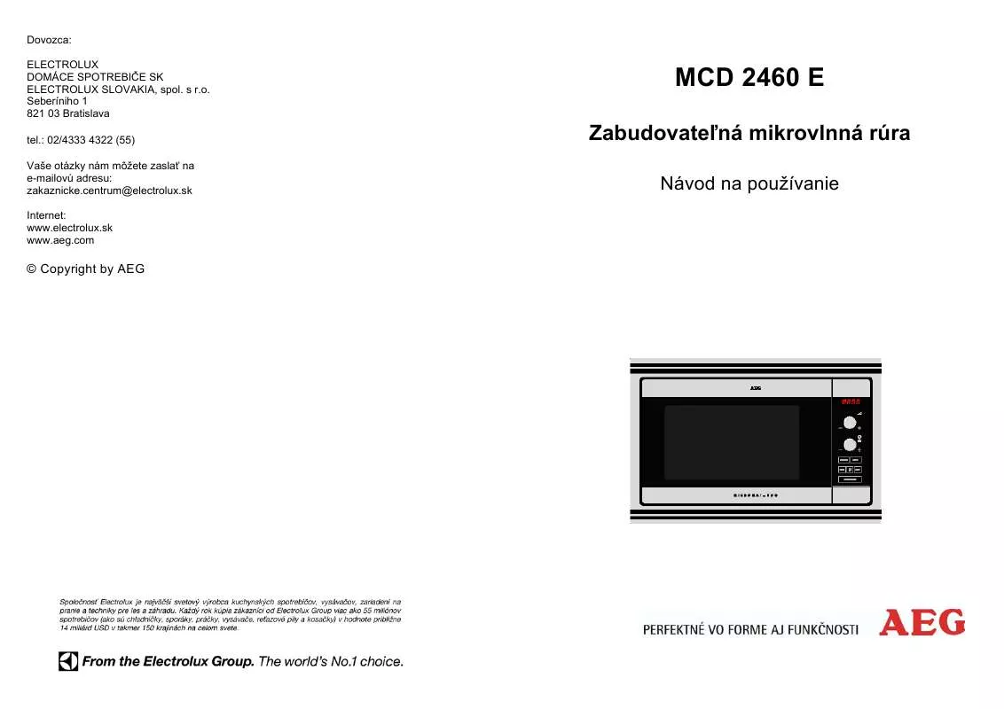 Mode d'emploi AEG-ELECTROLUX MCD2460E-M