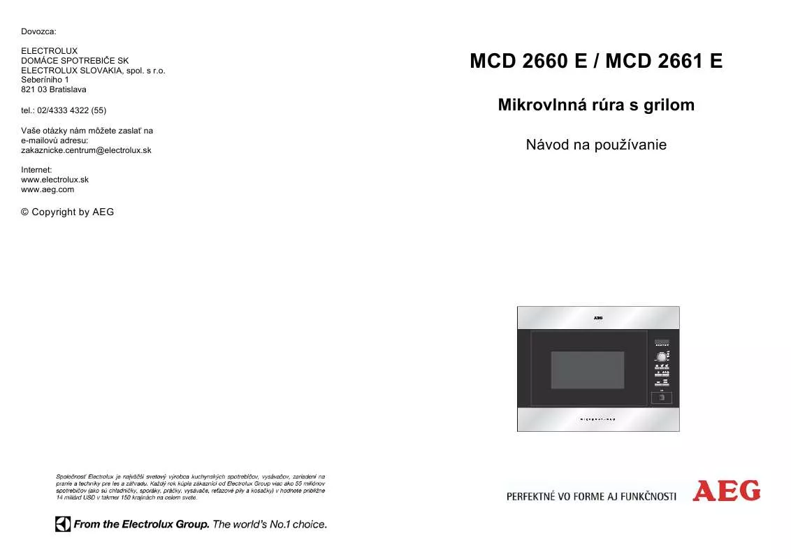 Mode d'emploi AEG-ELECTROLUX MCD2660EW