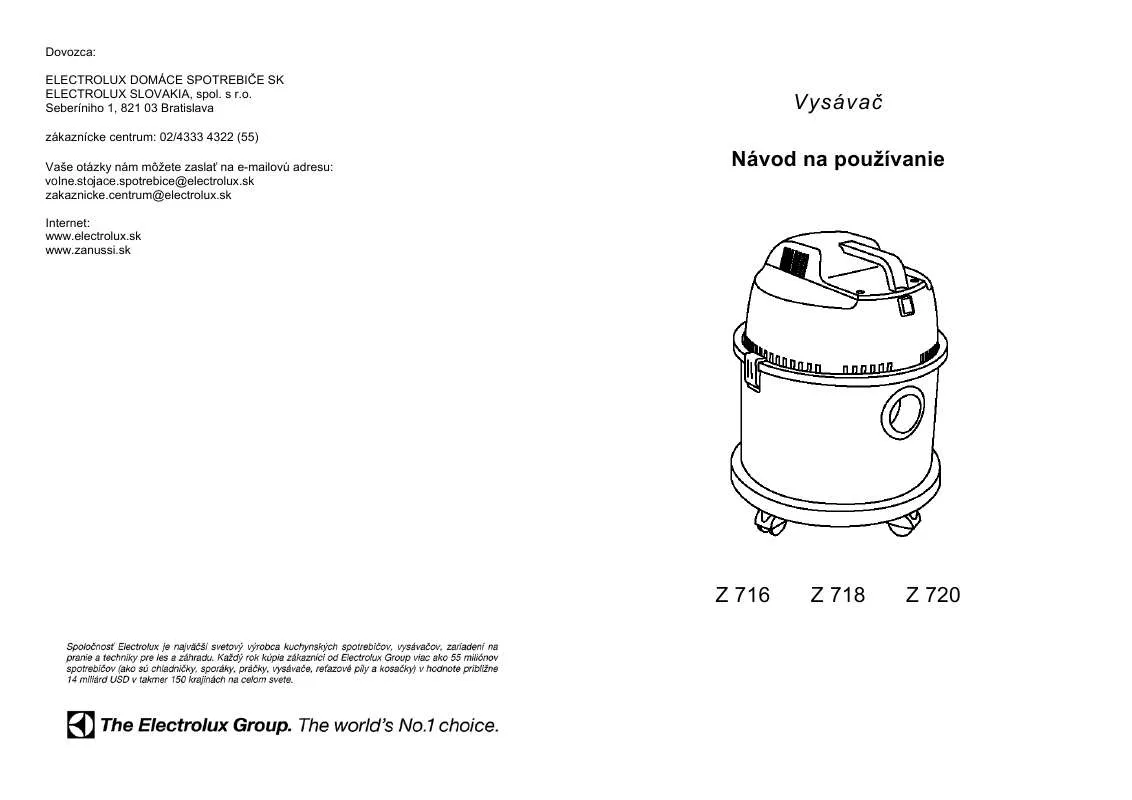 Mode d'emploi AEG-ELECTROLUX Z720