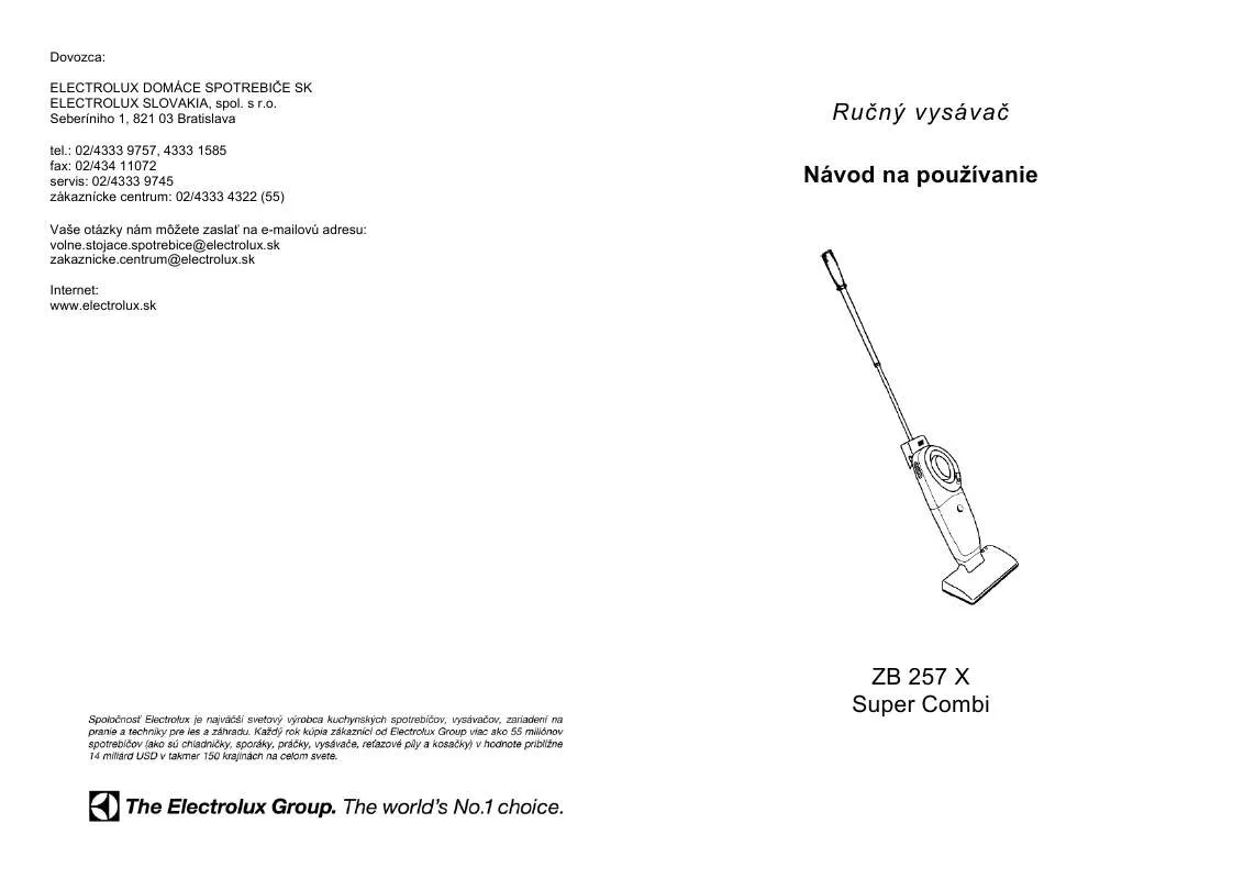 Mode d'emploi AEG-ELECTROLUX ZB257X