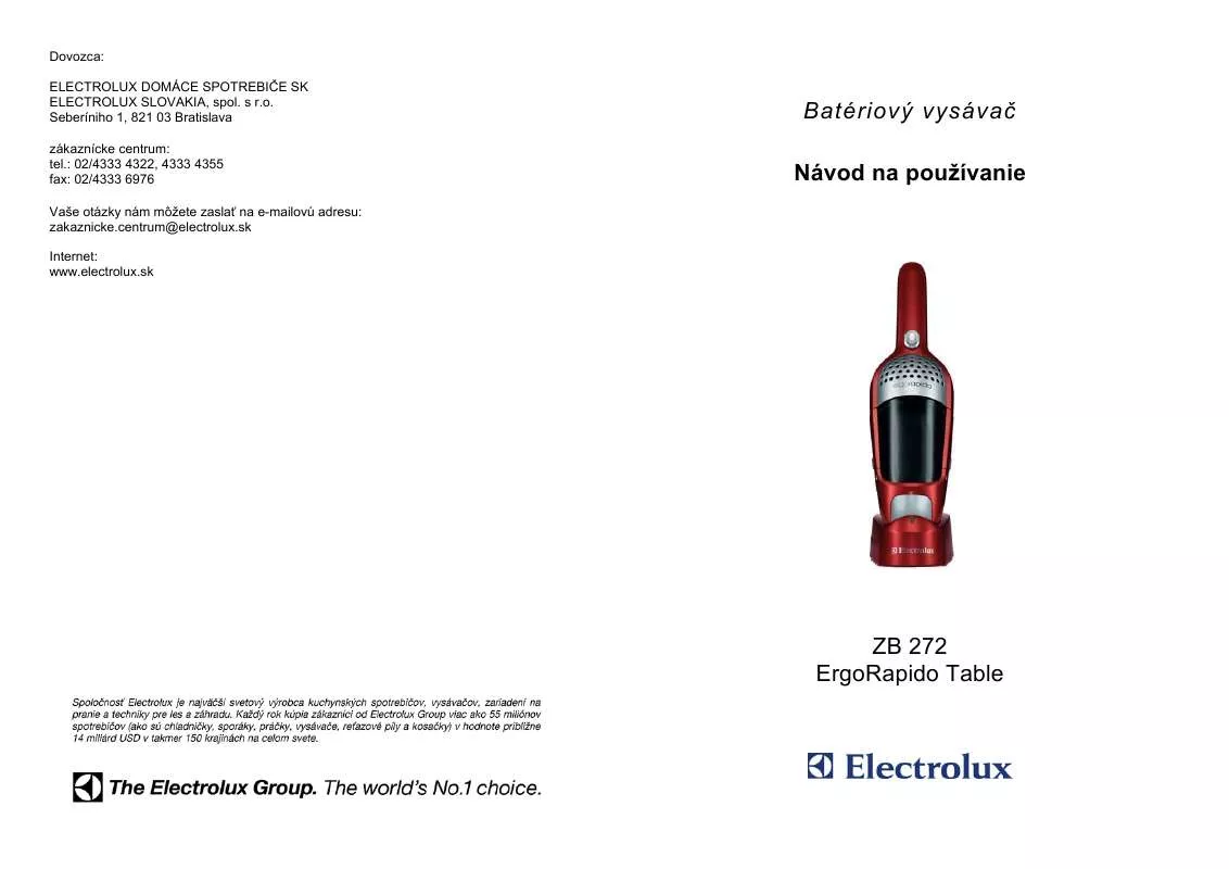 Mode d'emploi AEG-ELECTROLUX ZB272