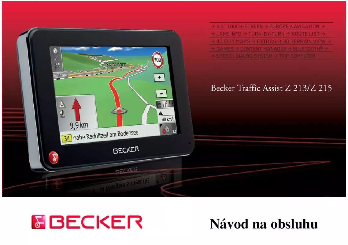 Mode d'emploi BECKER TRAFFIC ASSIST Z213