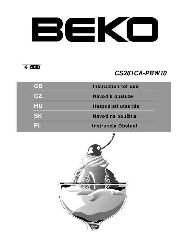 Mode d'emploi BEKO CS261CA-PBW10