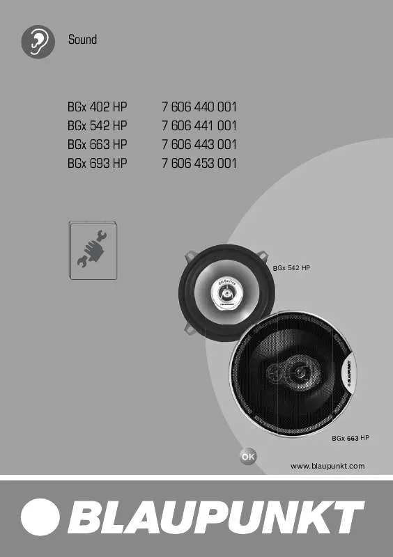 Mode d'emploi BLAUPUNKT BGX 542 HP