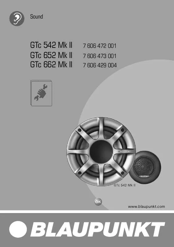 Mode d'emploi BLAUPUNKT GTC 542 MK II