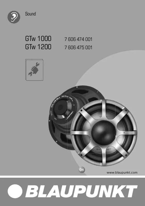 Mode d'emploi BLAUPUNKT GTW 1200 MK II