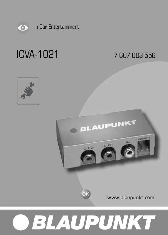 Mode d'emploi BLAUPUNKT ICVA-1021