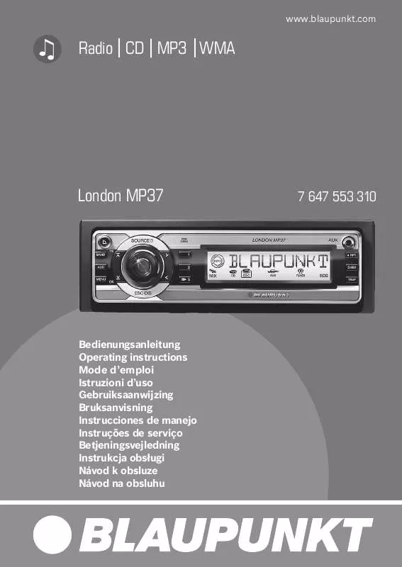 Mode d'emploi BLAUPUNKT LONDON MP37