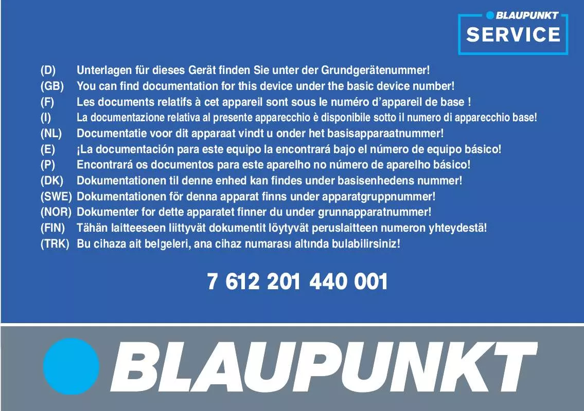 Mode d'emploi BLAUPUNKT LUCCA 3.5BENELUX