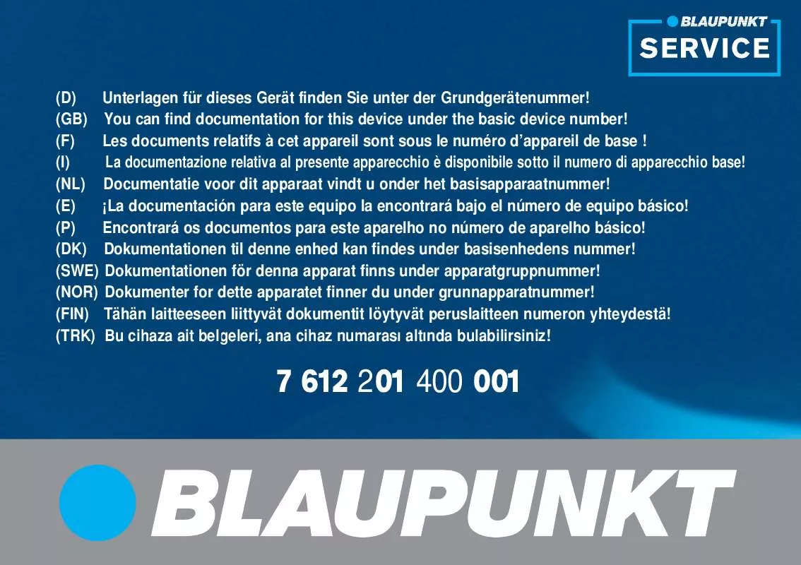 Mode d'emploi BLAUPUNKT LUCCA ALPEN