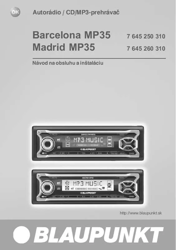 Mode d'emploi BLAUPUNKT MADRID MP35