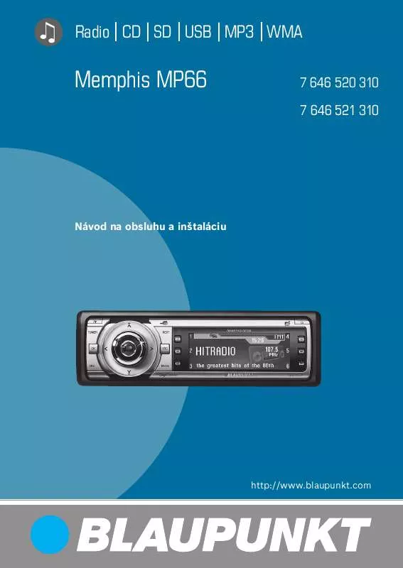 Mode d'emploi BLAUPUNKT MEMPHIS MP66